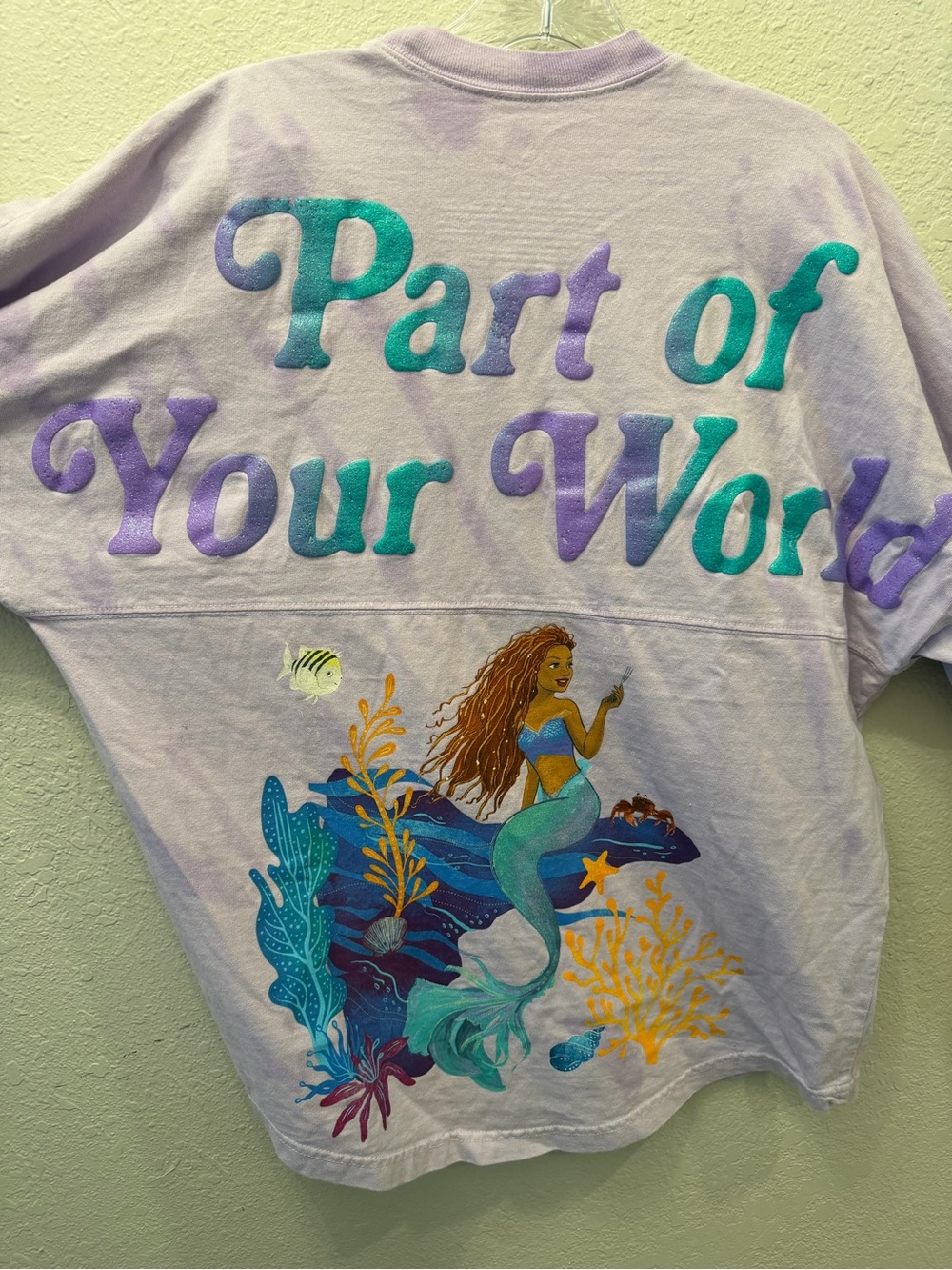 Disney Spirit Jersey Little Mermaid Ariel Part of Your World Lavender S - Picture 2 of 5